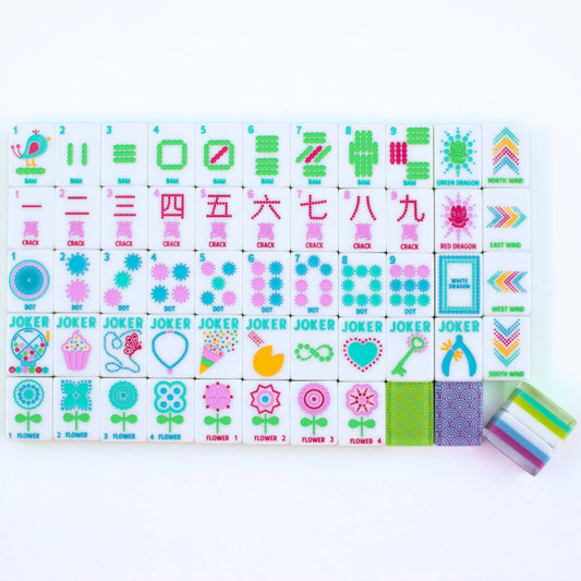 Crystal Confetti Purple Mahjong Tile Set