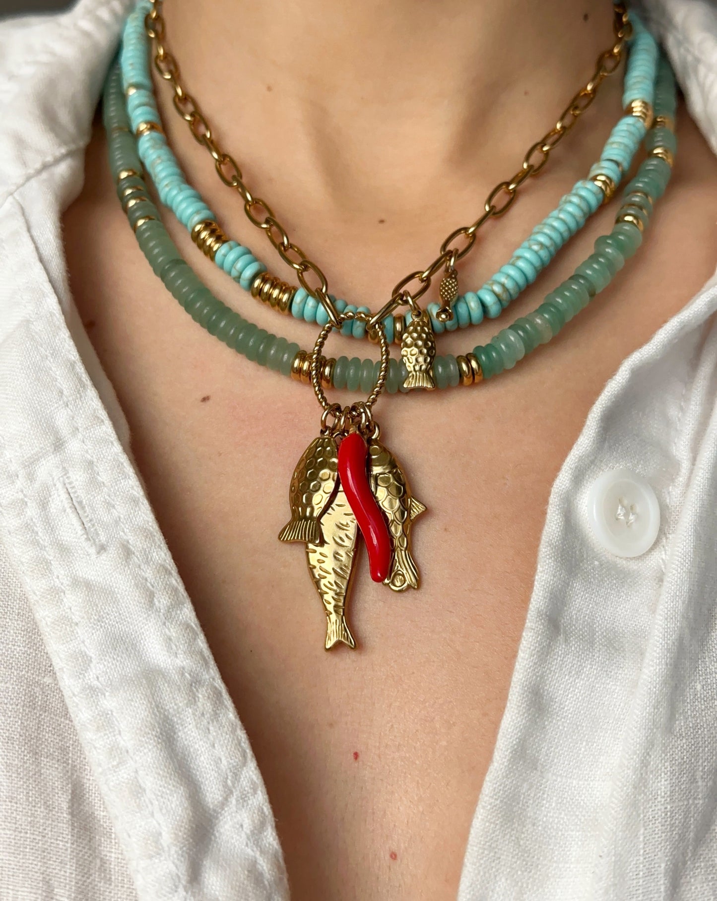 Azure Beaded Necklace