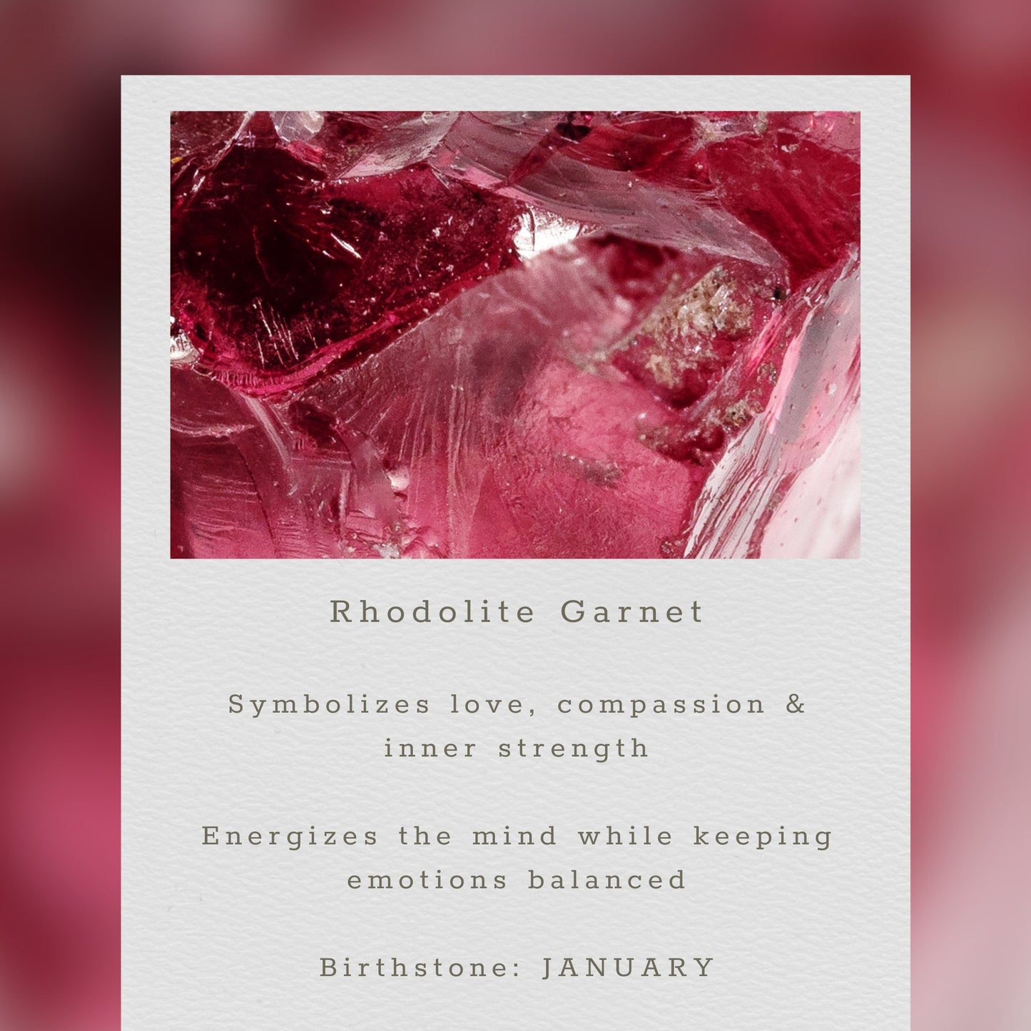 Rhodolite Garnet Adjustable Silver Gemstone Bracelet