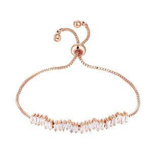 Cubic Zirconia Tennis Bracelet with Adjustable Spring Clasp