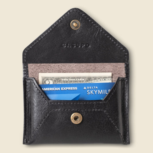 Mini Envelope Wallet with RFID Protection - Black
