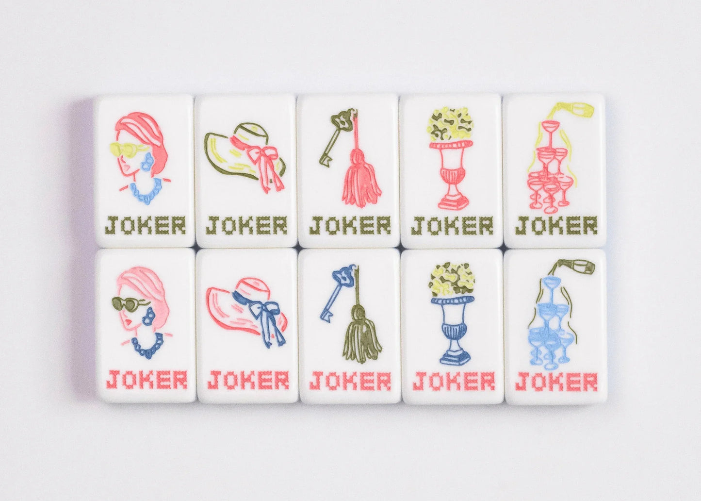 Blue Darling Mahjong Tiles