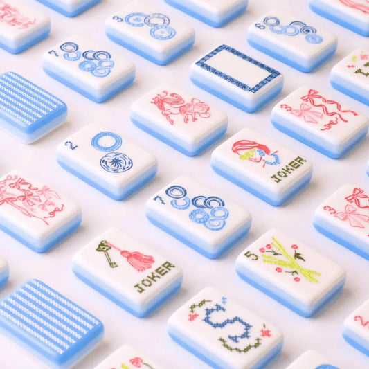 Blue Darling Mahjong Tiles