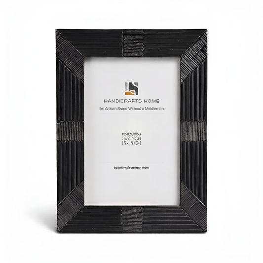 Shagrin Black Horn Inlay Picture Photo Frame 4x6 & 5x7