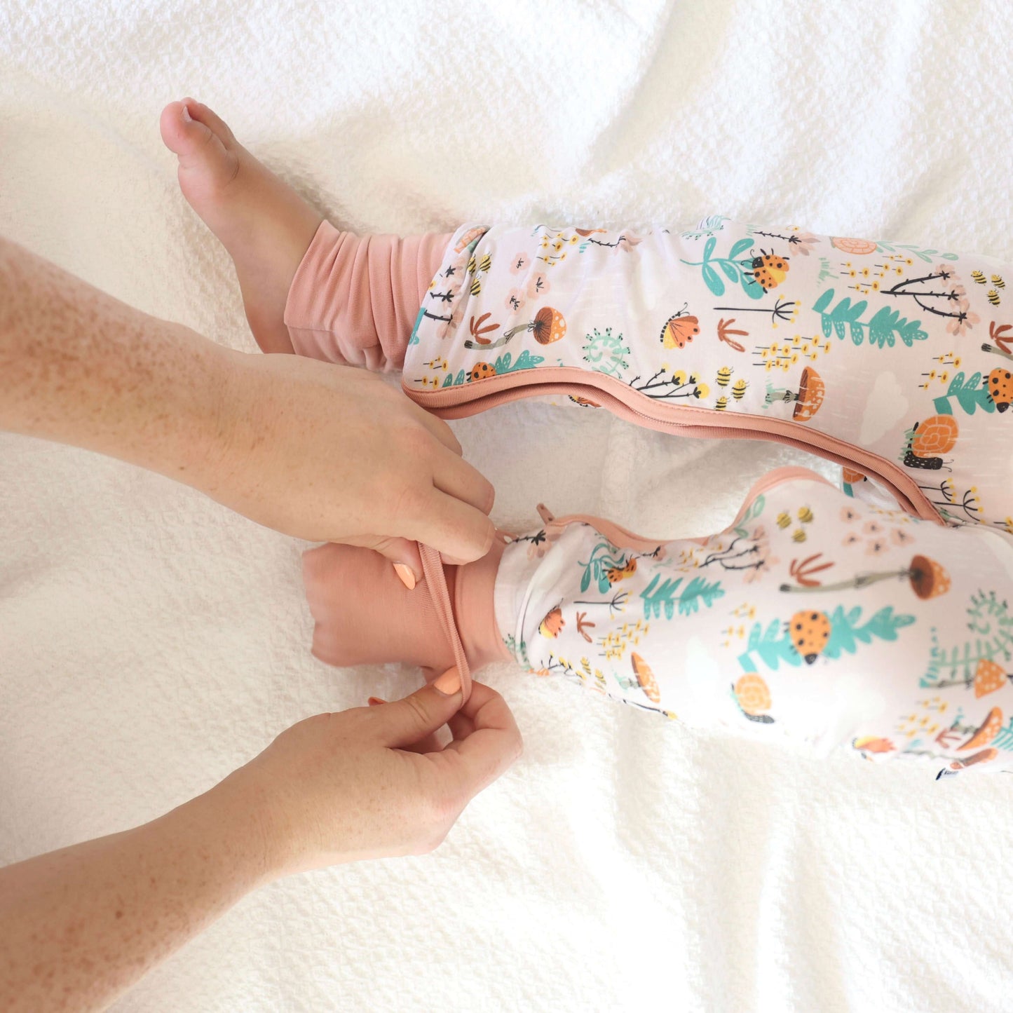 Bamboo Crescent Zipp Jammies - Fern
