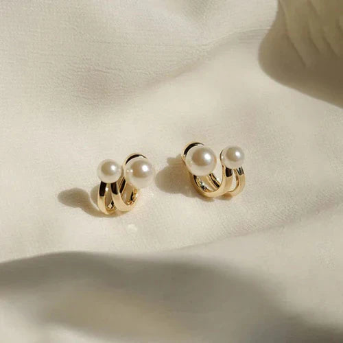 Double Pearl Stud Earring