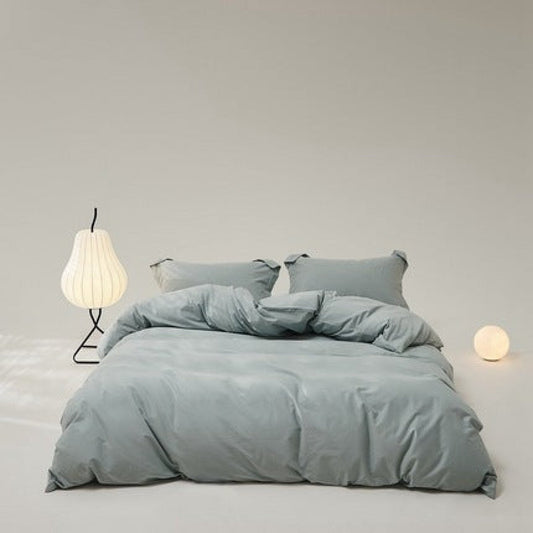Velvære Luxe Solid Color Cotton Bedding Set / White