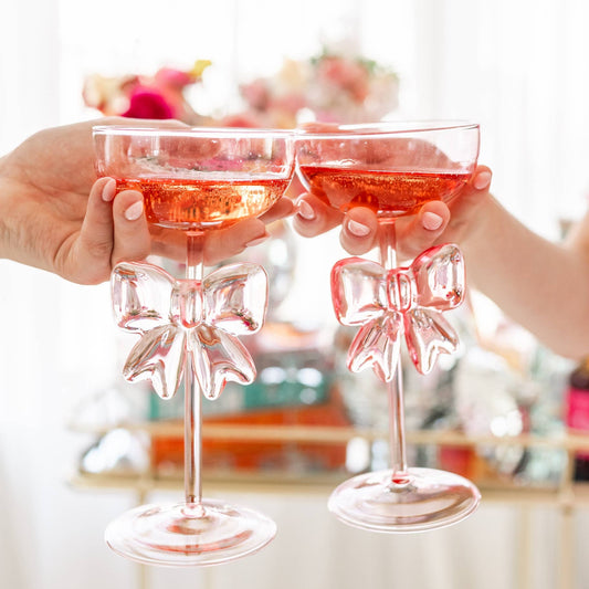 Pink Bow Coupe Glass