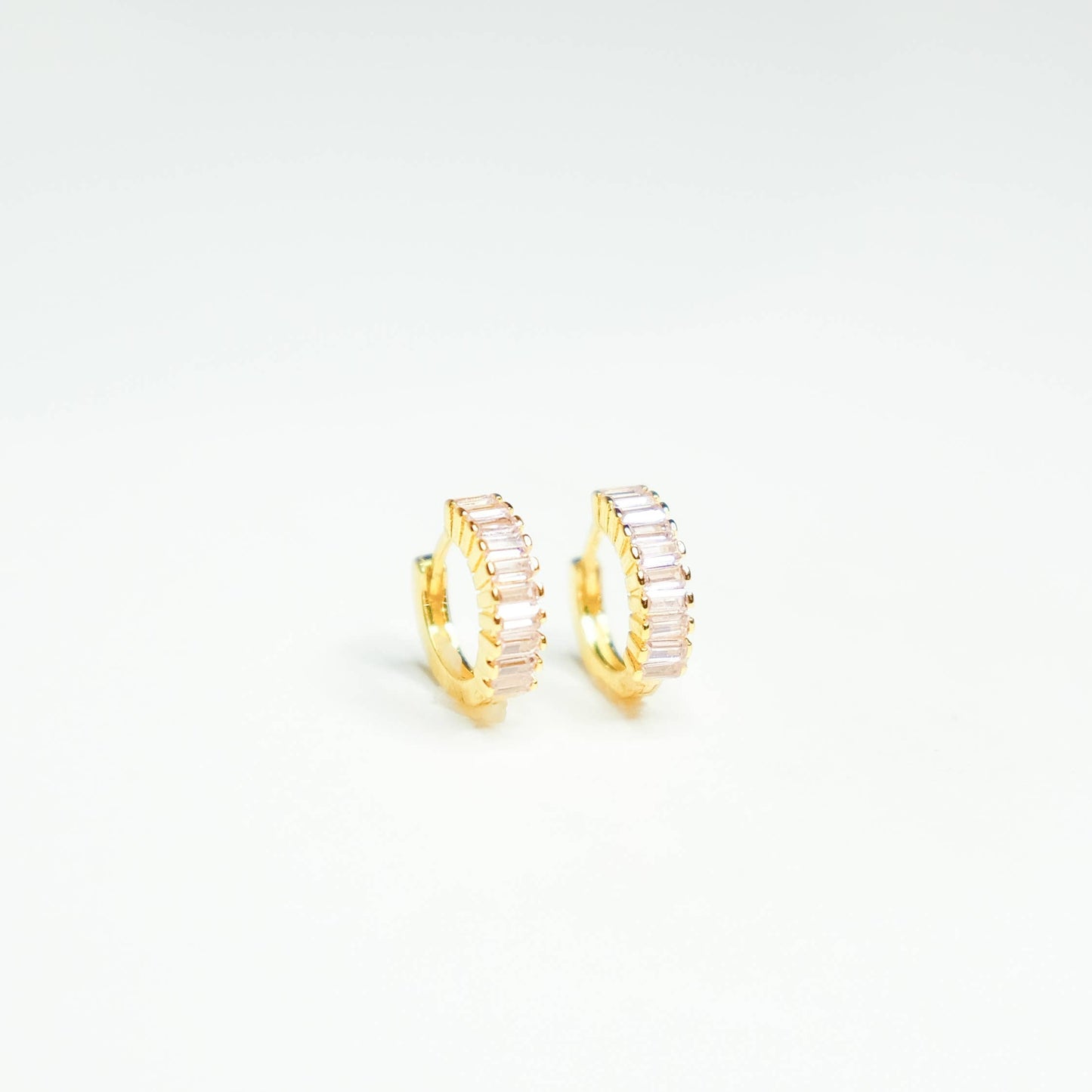 Pink Champagne Huggie Earrings