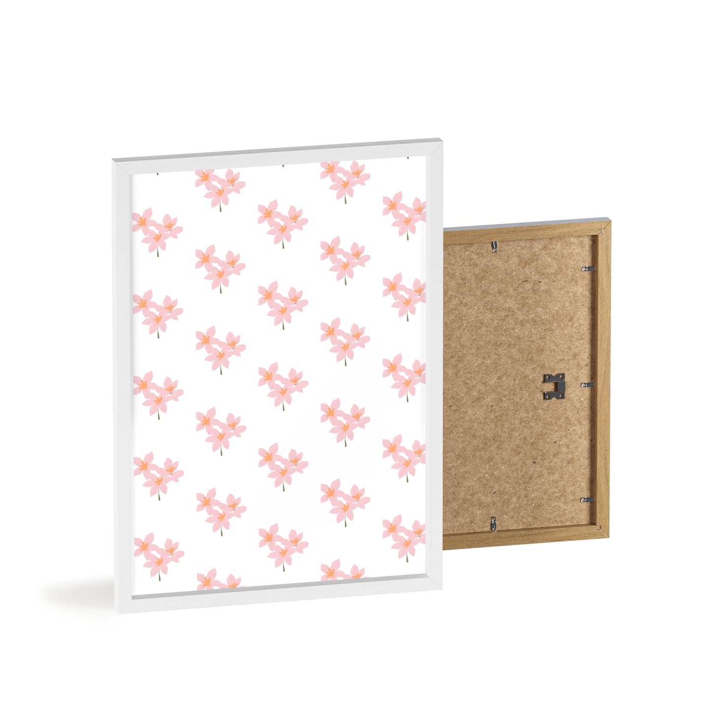 Floral Pink Blossom Poster (Framed) — Wooden Frame Wall Art