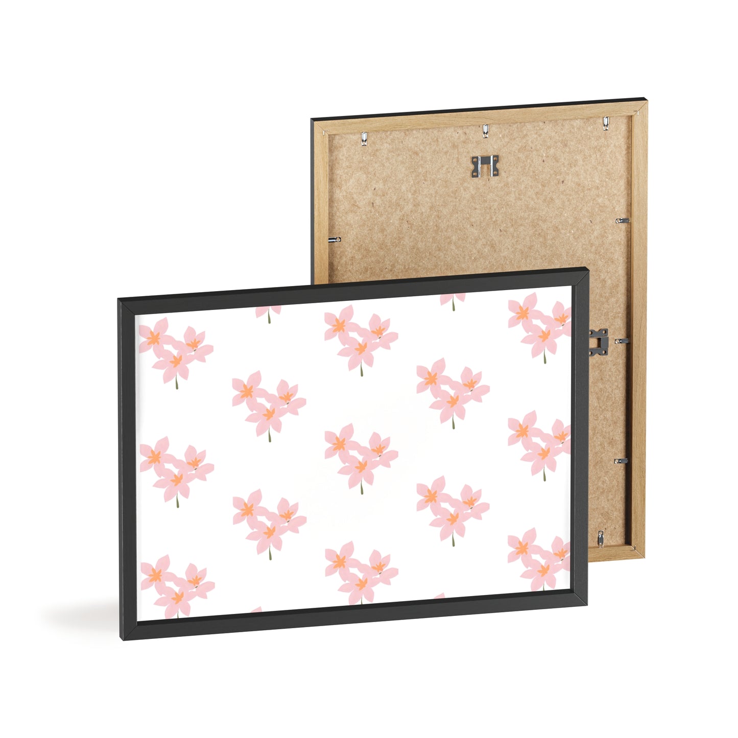 Floral Pink Blossom Poster (Framed) — Wooden Frame Wall Art