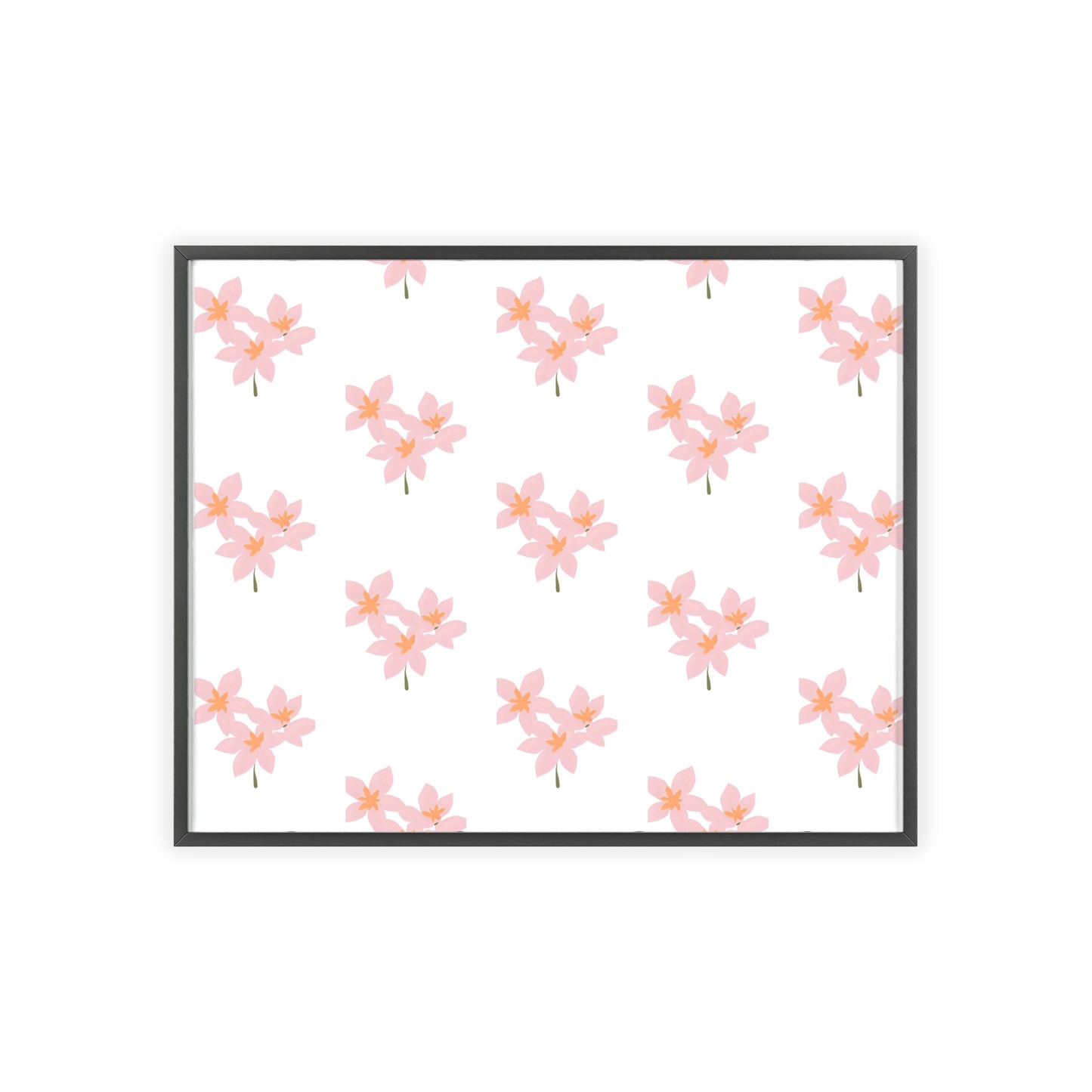 Floral Pink Blossom Poster (Framed) — Wooden Frame Wall Art