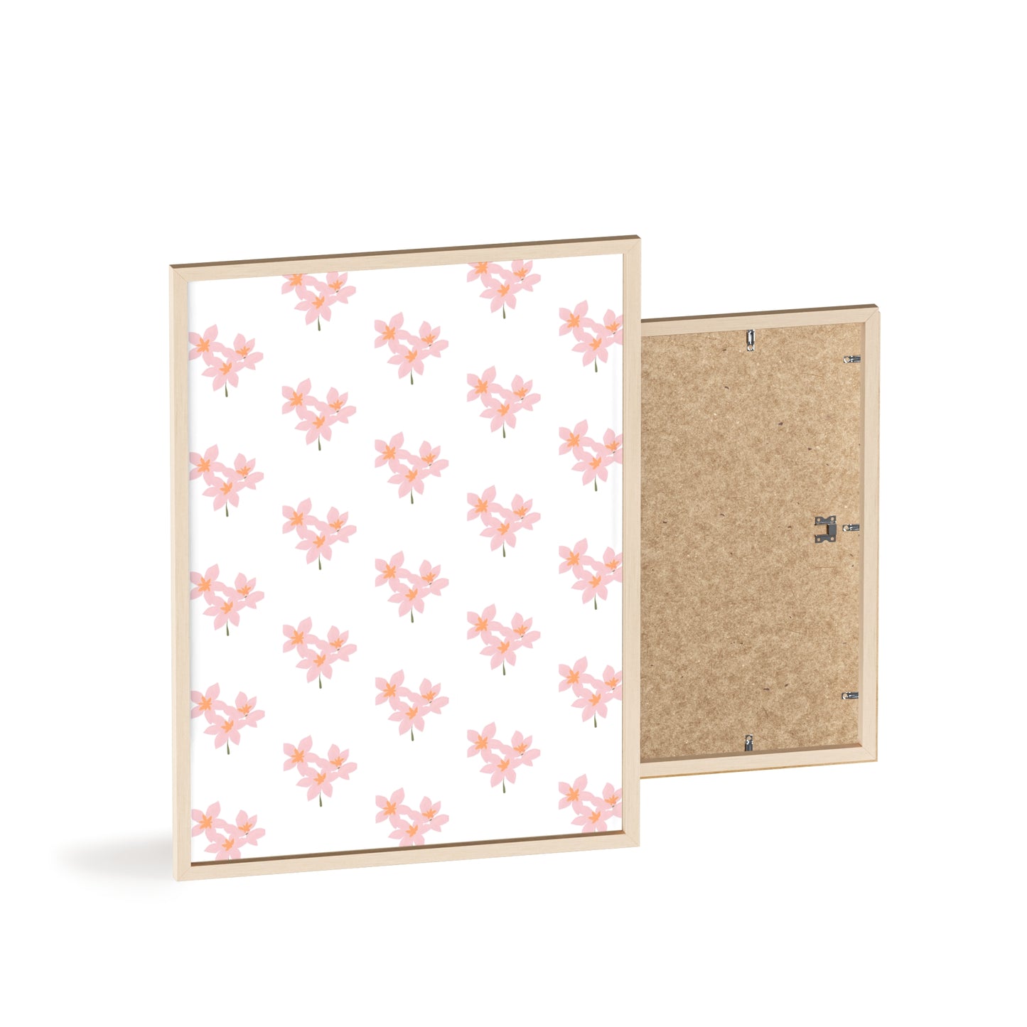 Floral Pink Blossom Poster (Framed) — Wooden Frame Wall Art