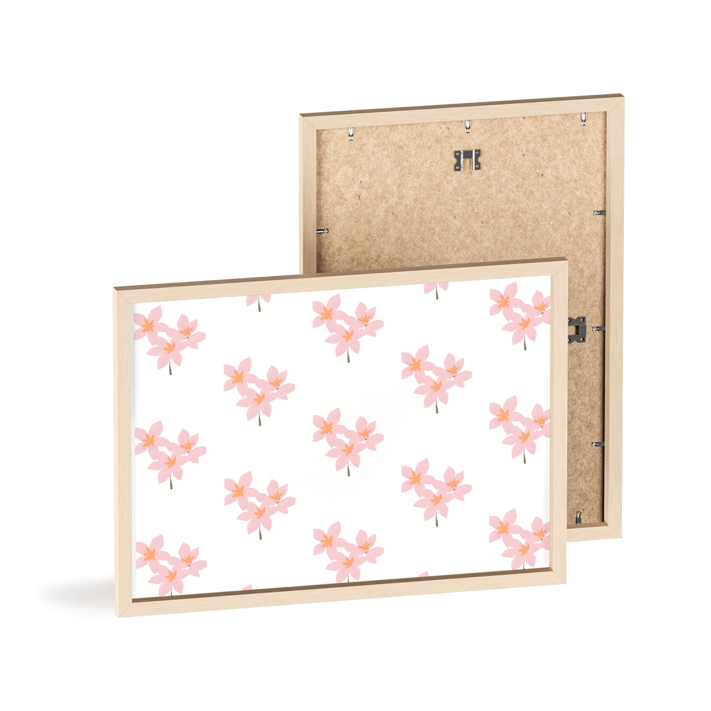 Floral Pink Blossom Poster (Framed) — Wooden Frame Wall Art