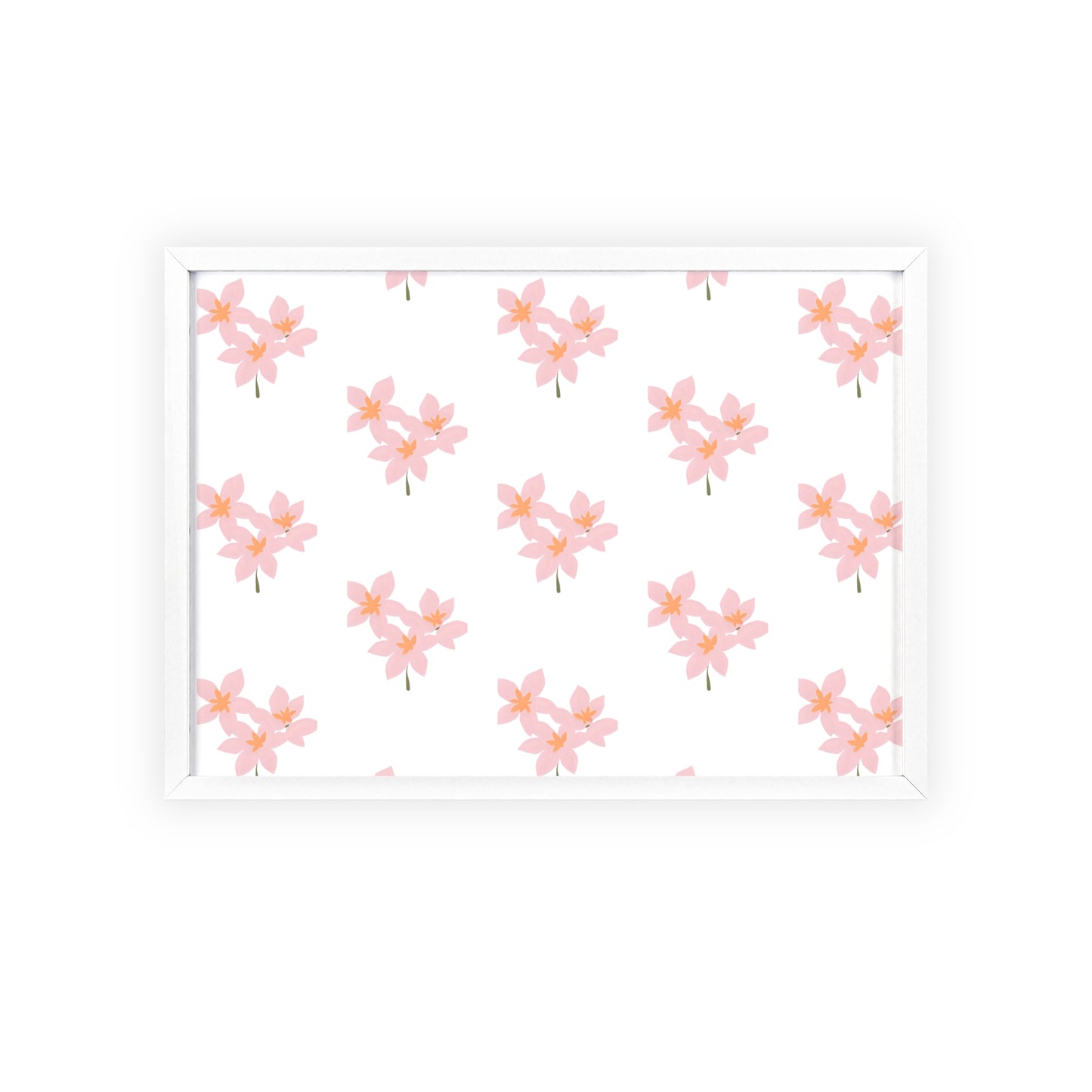 Floral Pink Blossom Poster (Framed) — Wooden Frame Wall Art