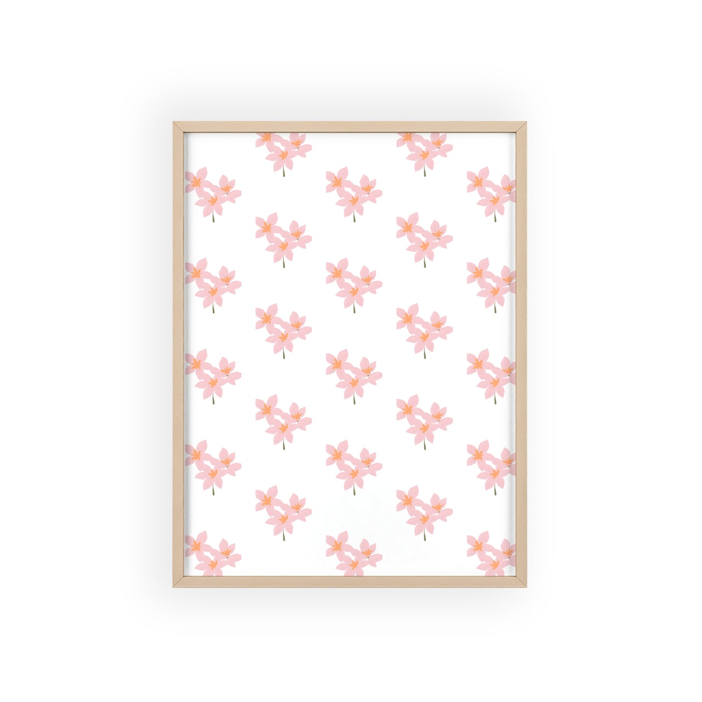 Floral Pink Blossom Poster (Framed) — Wooden Frame Wall Art