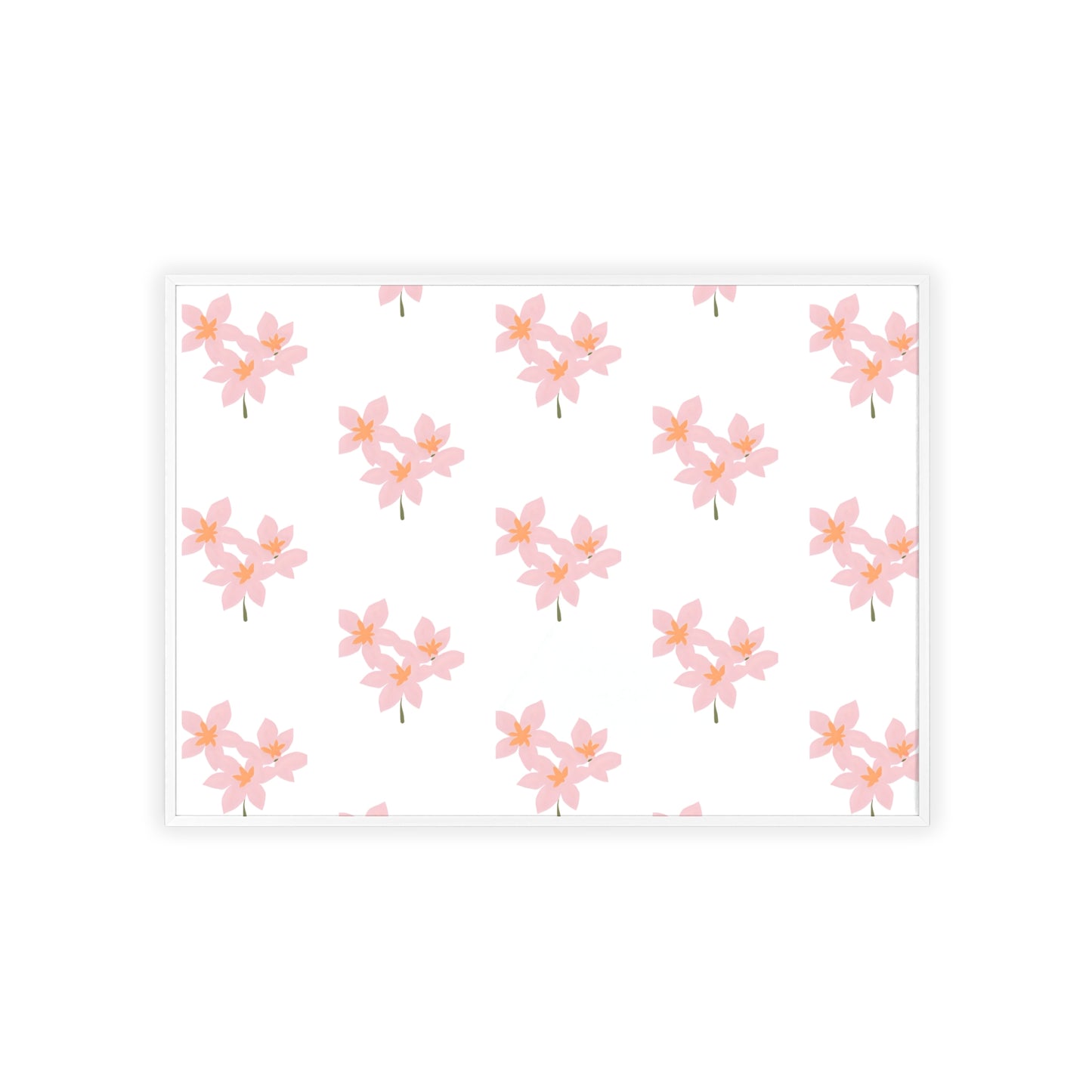 Floral Pink Blossom Poster (Framed) — Wooden Frame Wall Art