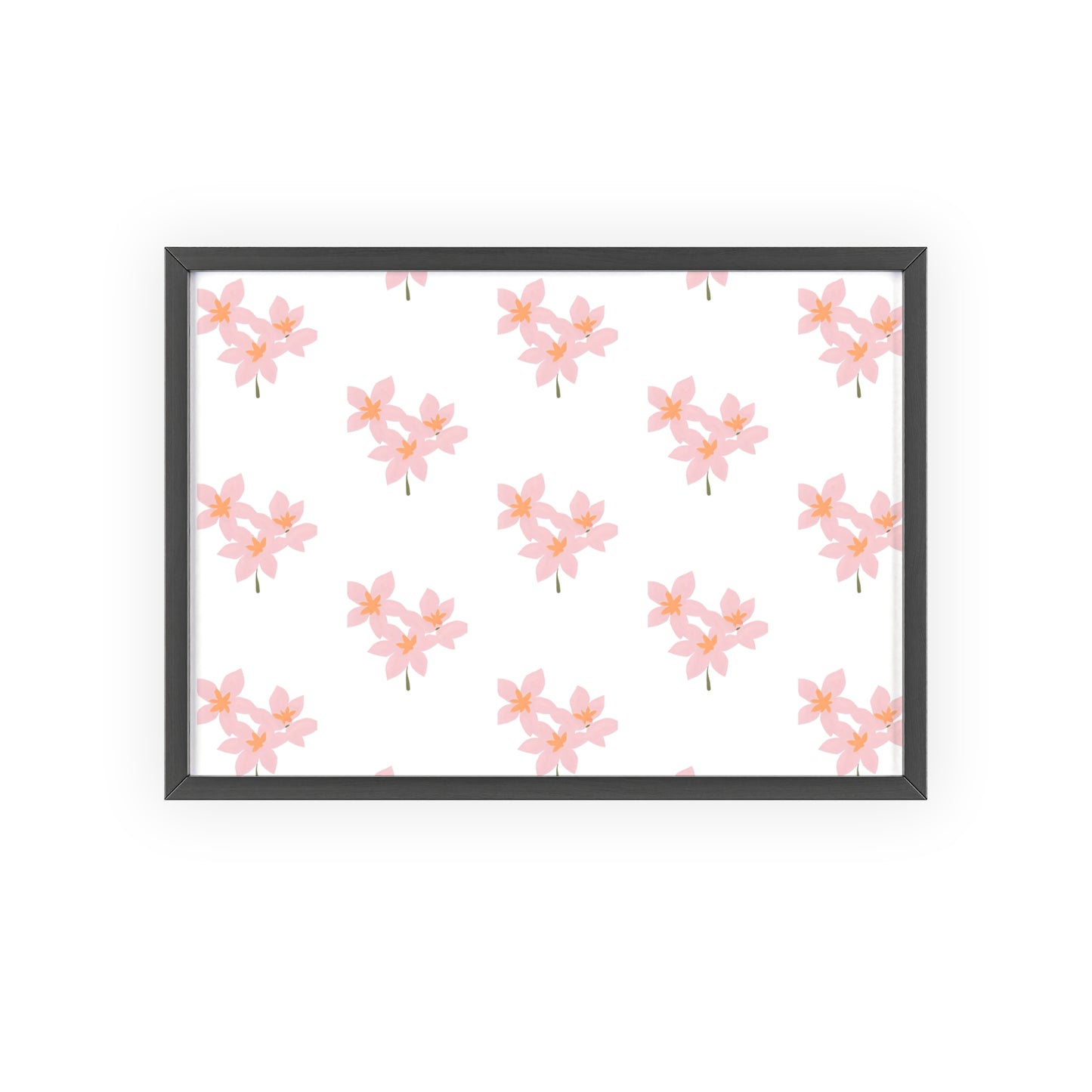 Floral Pink Blossom Poster (Framed) — Wooden Frame Wall Art