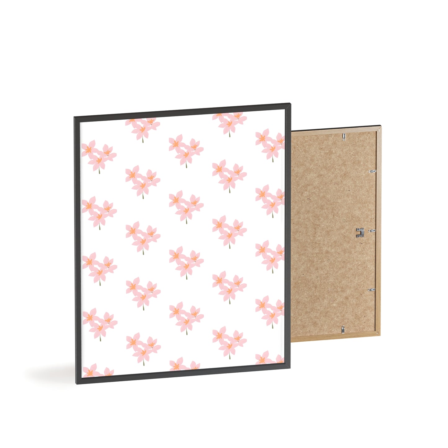 Floral Pink Blossom Poster (Framed) — Wooden Frame Wall Art