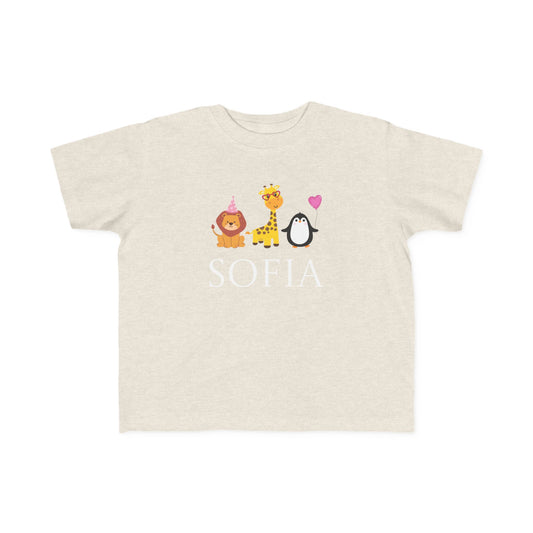 Love in the Zoo - Customizable Toddler T-shirt Valentine's Day Animals