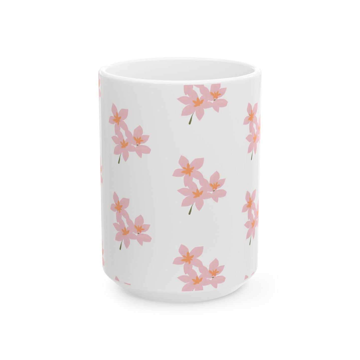 Pink Blossom Ceramic Mug, (11oz, 15oz)