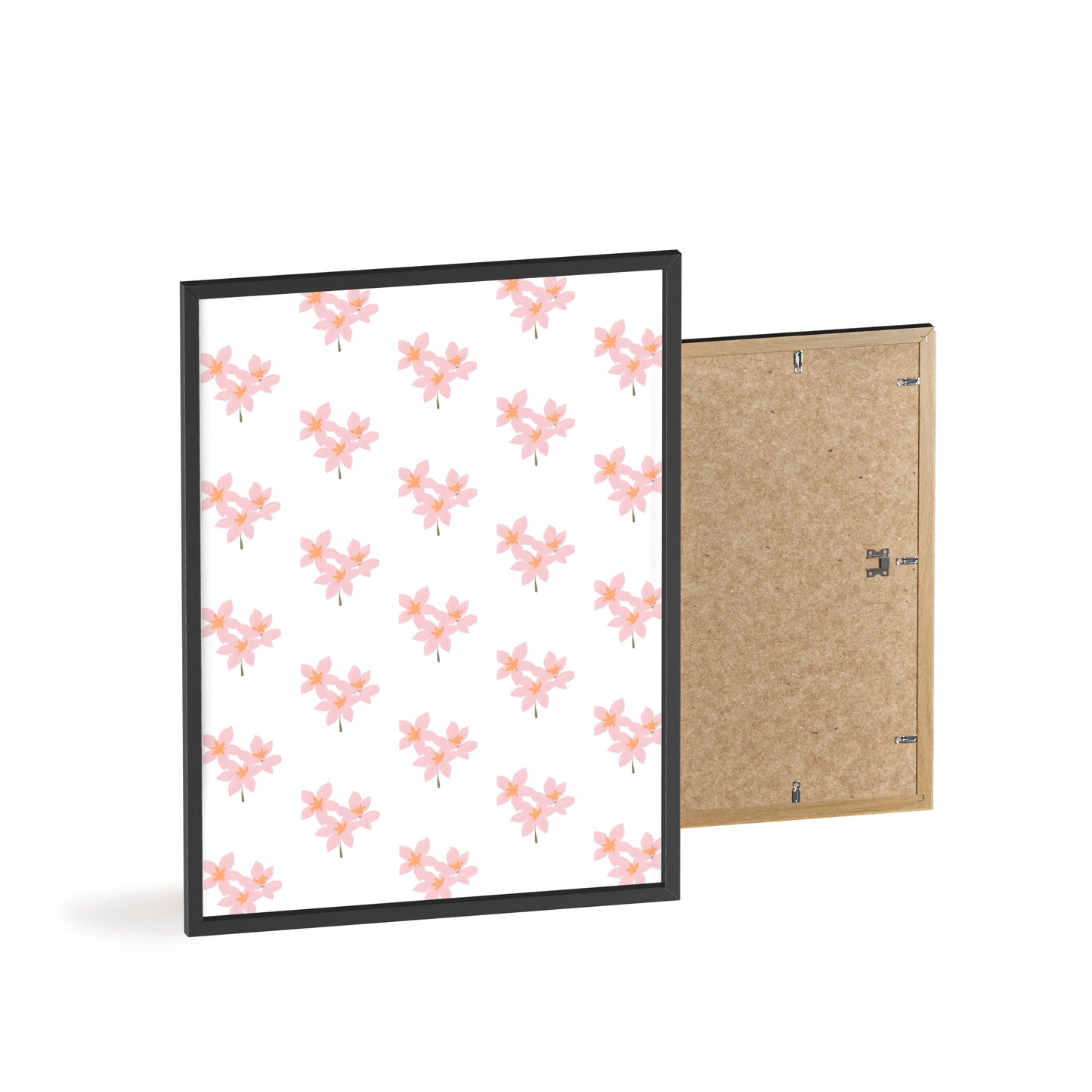 Floral Pink Blossom Poster (Framed) — Wooden Frame Wall Art