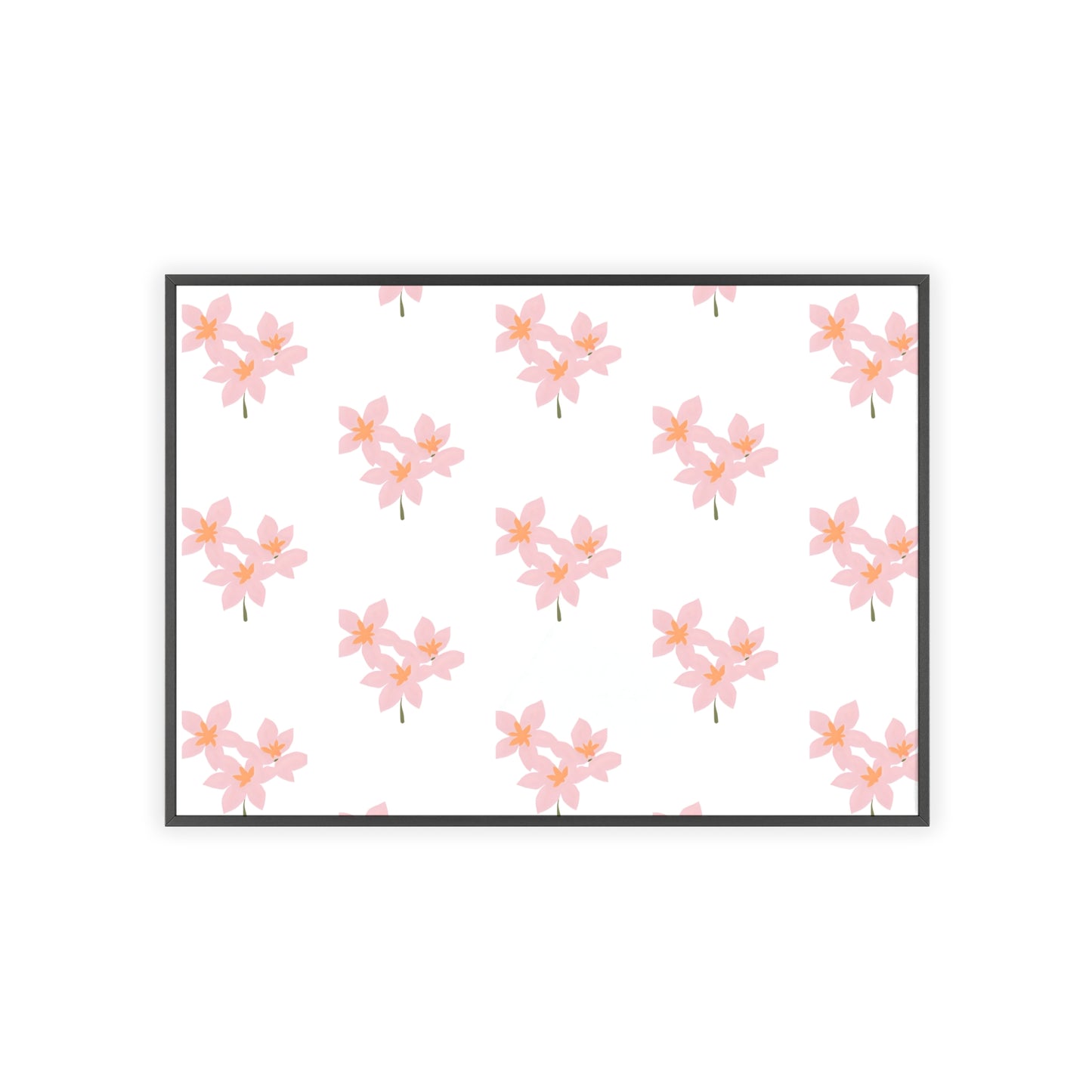 Floral Pink Blossom Poster (Framed) — Wooden Frame Wall Art