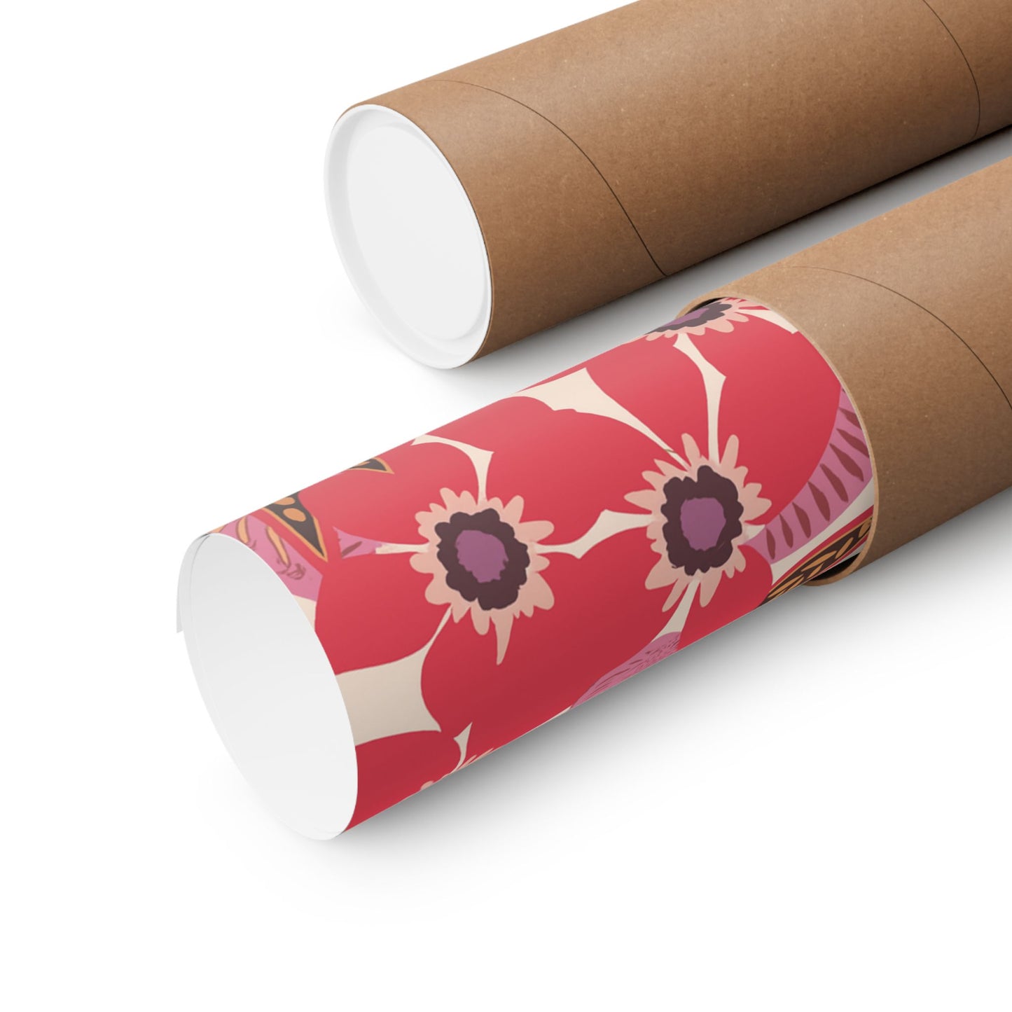 Floral Pop Matte Vertical Poster — Bold Red Blossoms Wall Art