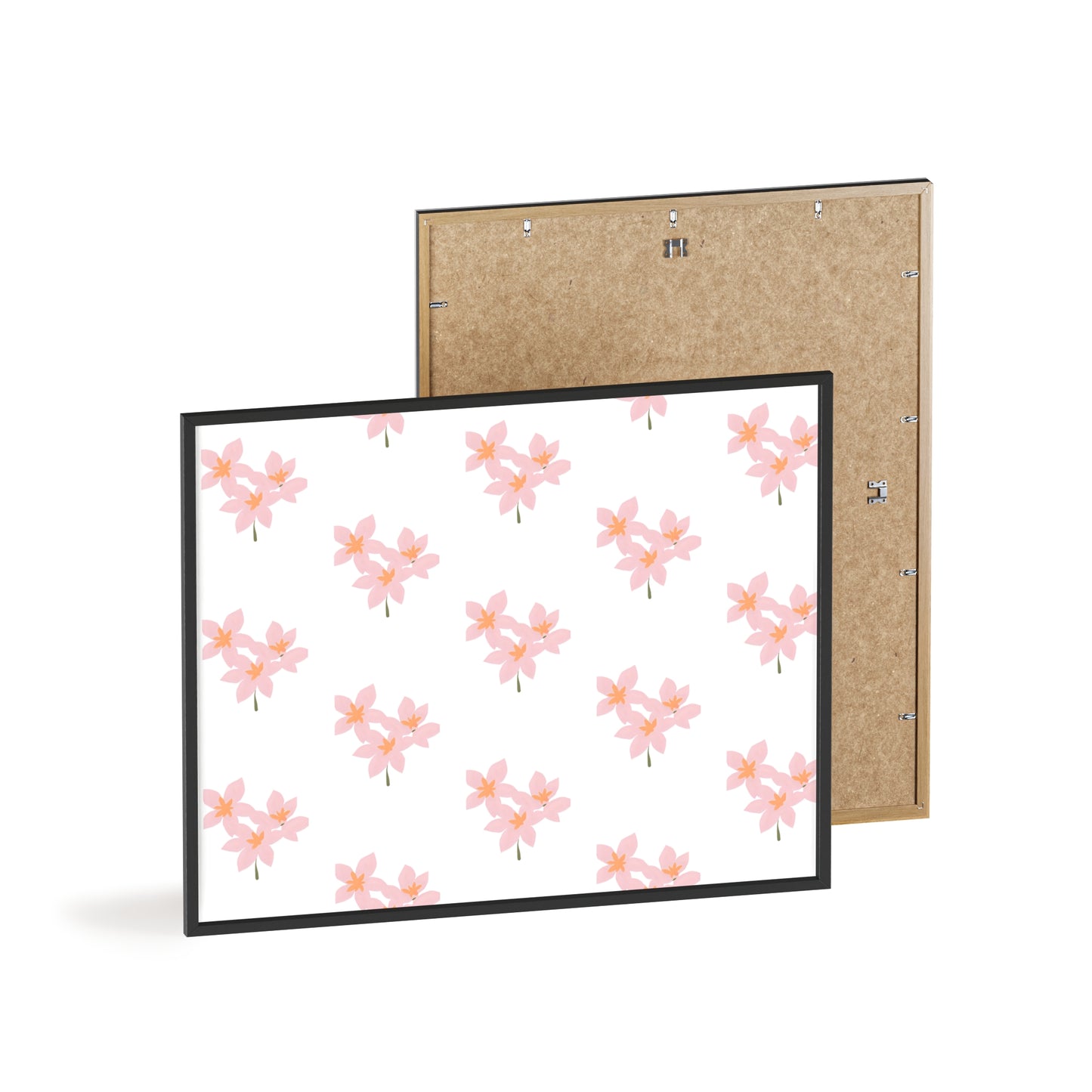 Floral Pink Blossom Poster (Framed) — Wooden Frame Wall Art