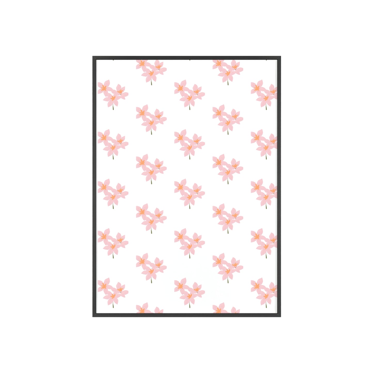 Floral Pink Blossom Poster (Framed) — Wooden Frame Wall Art