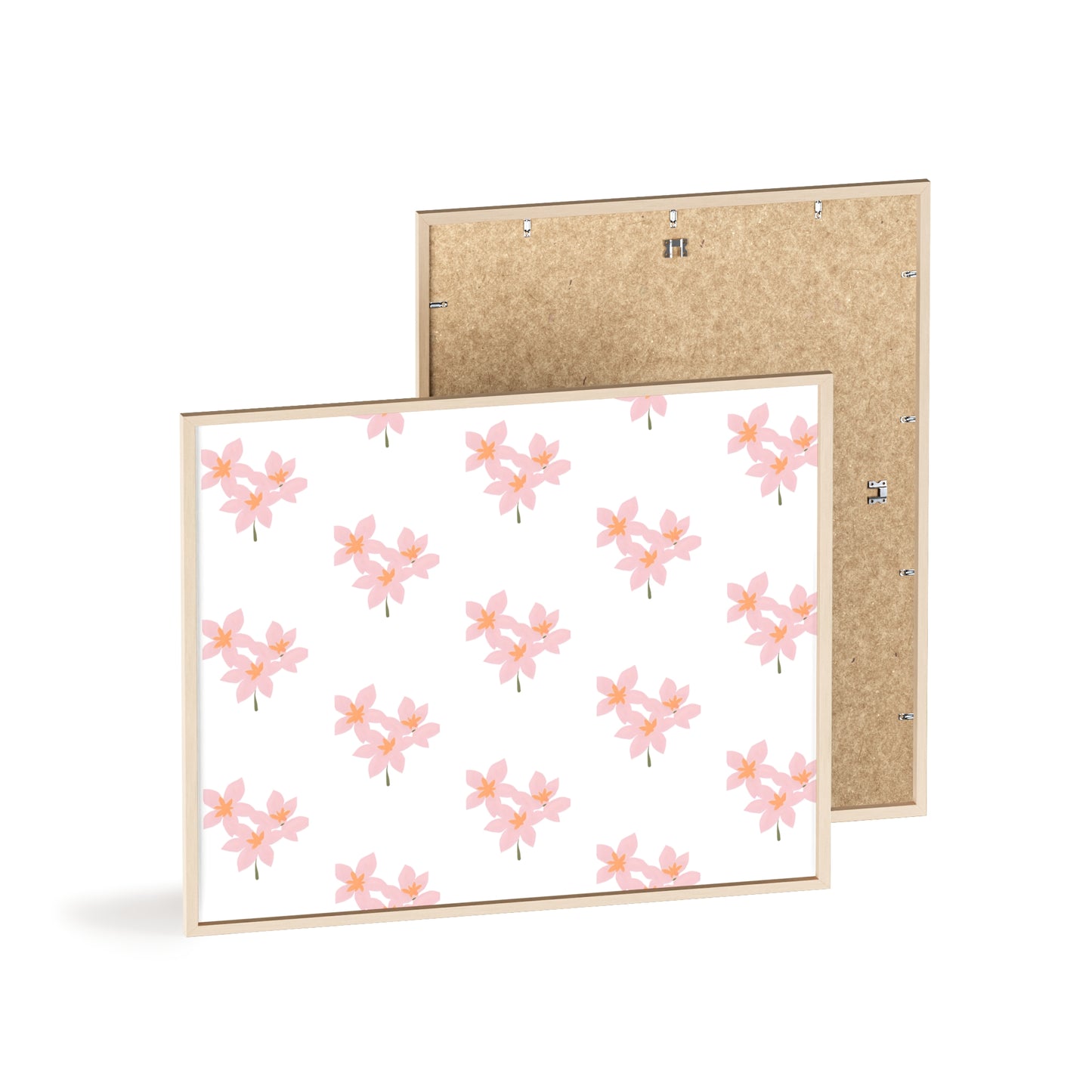 Floral Pink Blossom Poster (Framed) — Wooden Frame Wall Art