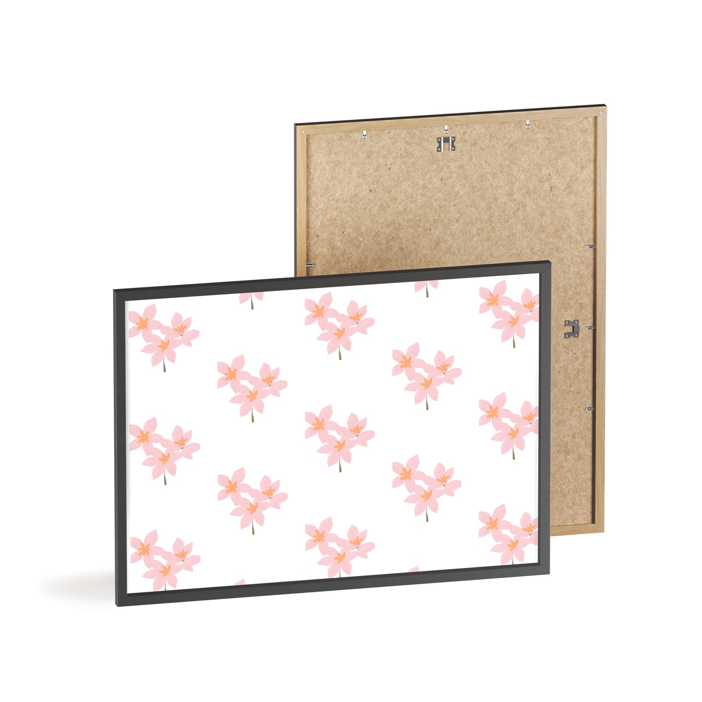 Floral Pink Blossom Poster (Framed) — Wooden Frame Wall Art
