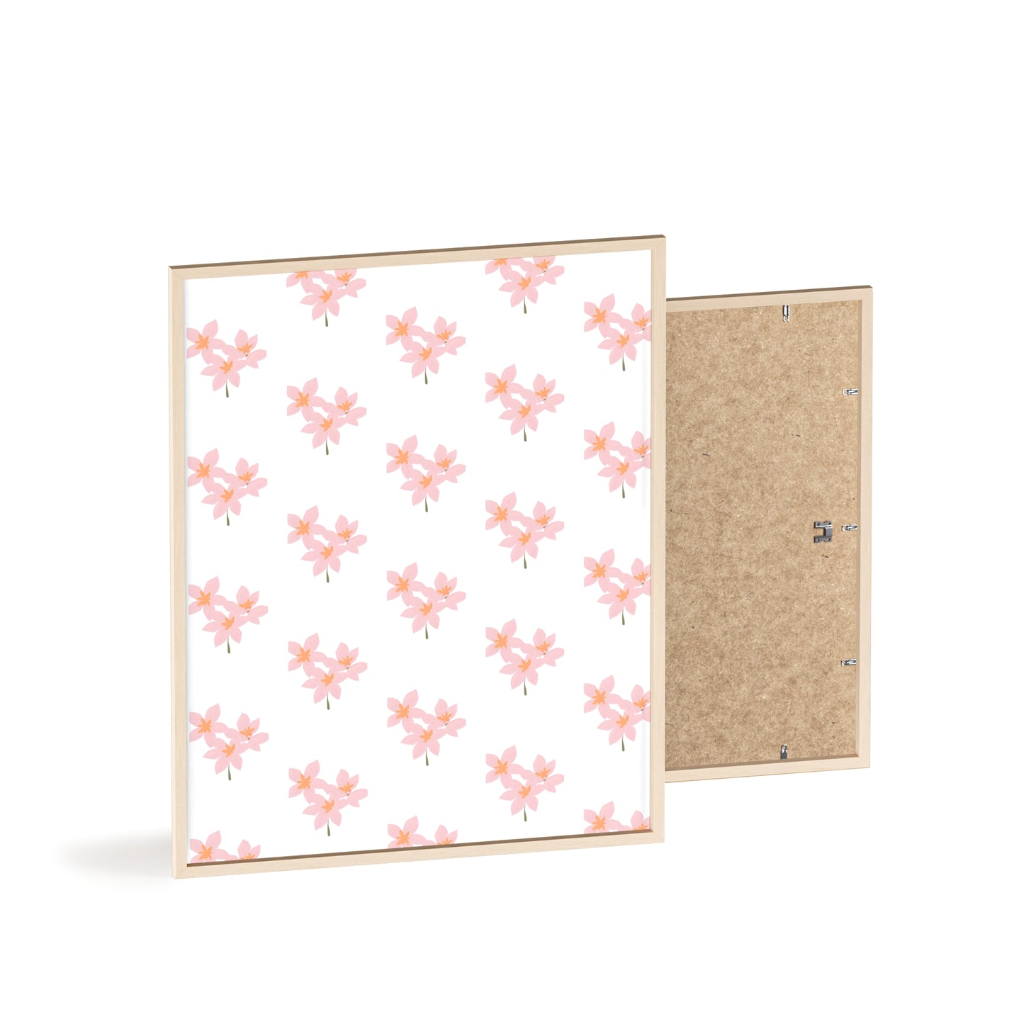 Floral Pink Blossom Poster (Framed) — Wooden Frame Wall Art