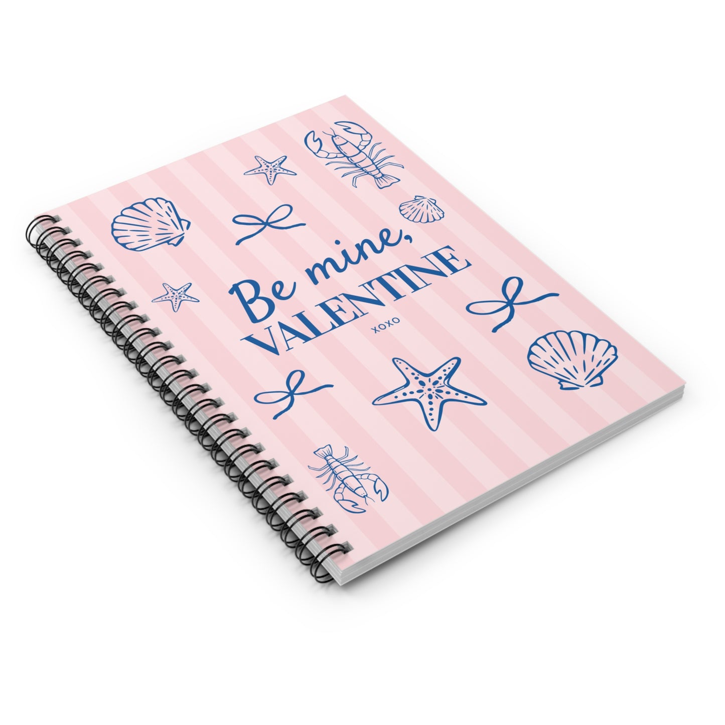 Be Mine, Valentine Seashell Spiral Notebook — Ruled Journal