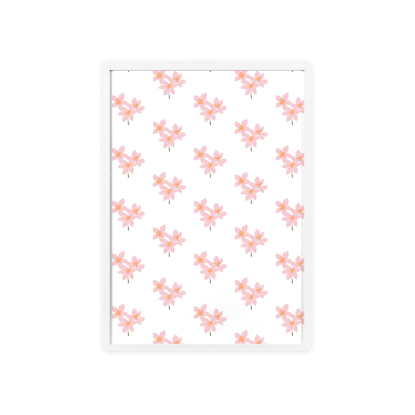 Floral Pink Blossom Poster (Framed) — Wooden Frame Wall Art