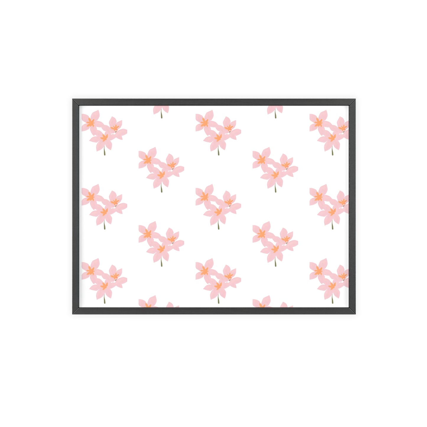 Floral Pink Blossom Poster (Framed) — Wooden Frame Wall Art
