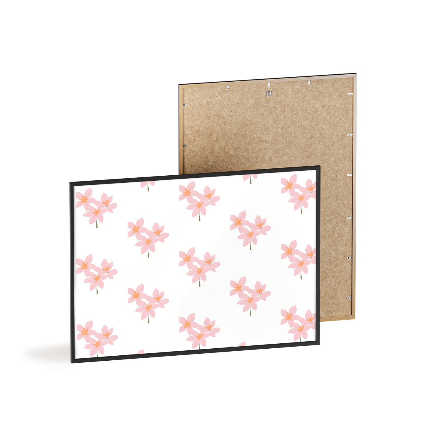 Floral Pink Blossom Poster (Framed) — Wooden Frame Wall Art