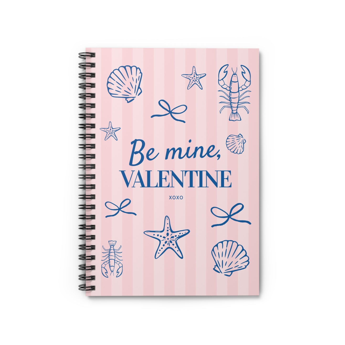 Be Mine, Valentine Seashell Spiral Notebook — Ruled Journal