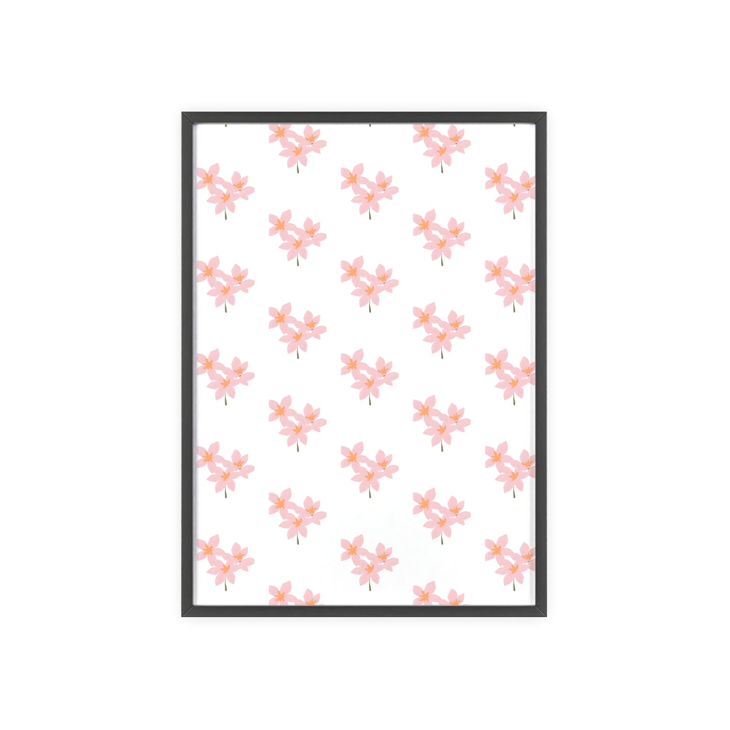 Floral Pink Blossom Poster (Framed) — Wooden Frame Wall Art