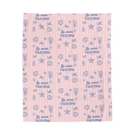 Be Mine, Valentine - Coastal Love Velveteen Plush Blanket