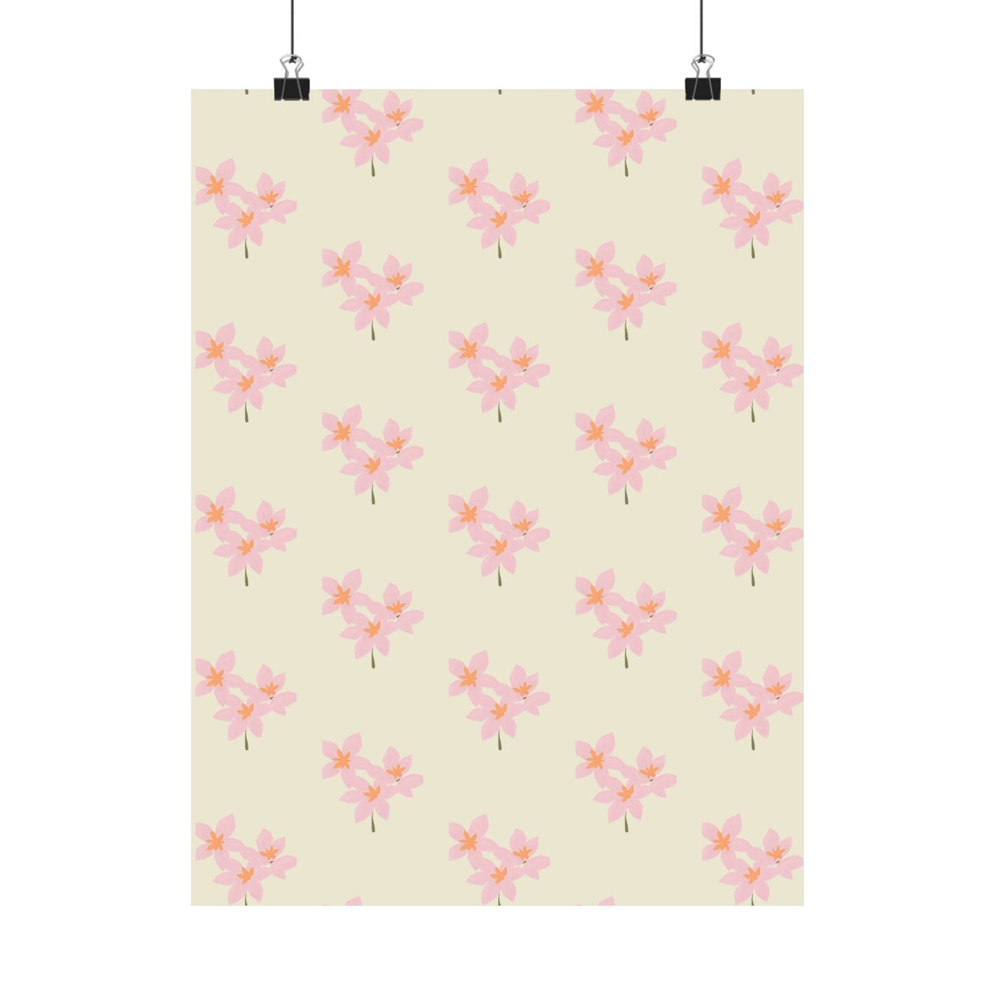 Floral Pink Blossom Matte Poster — Minimal Botanical Wall Art