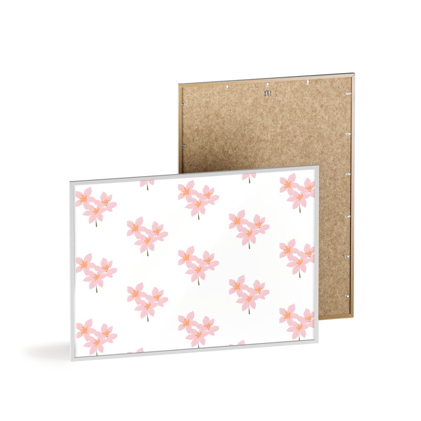 Floral Pink Blossom Poster (Framed) — Wooden Frame Wall Art
