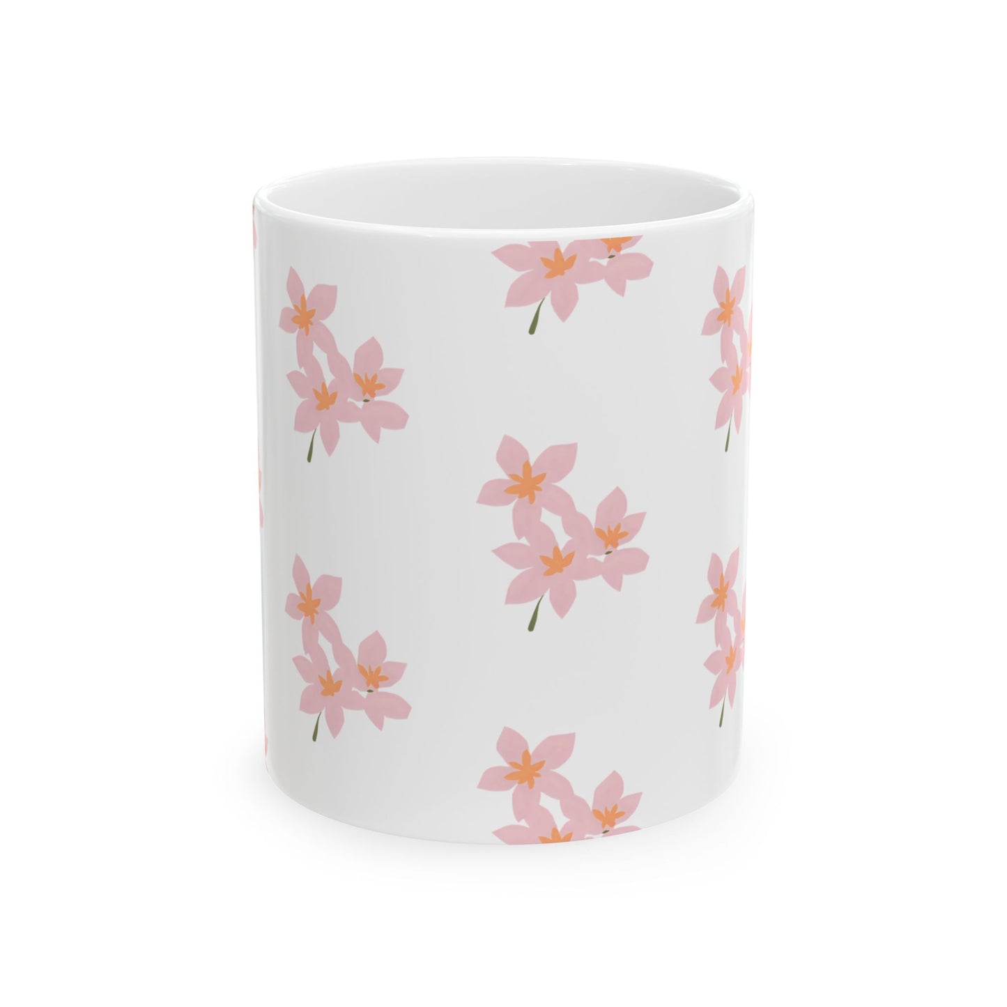 Pink Blossom Ceramic Mug, (11oz, 15oz)