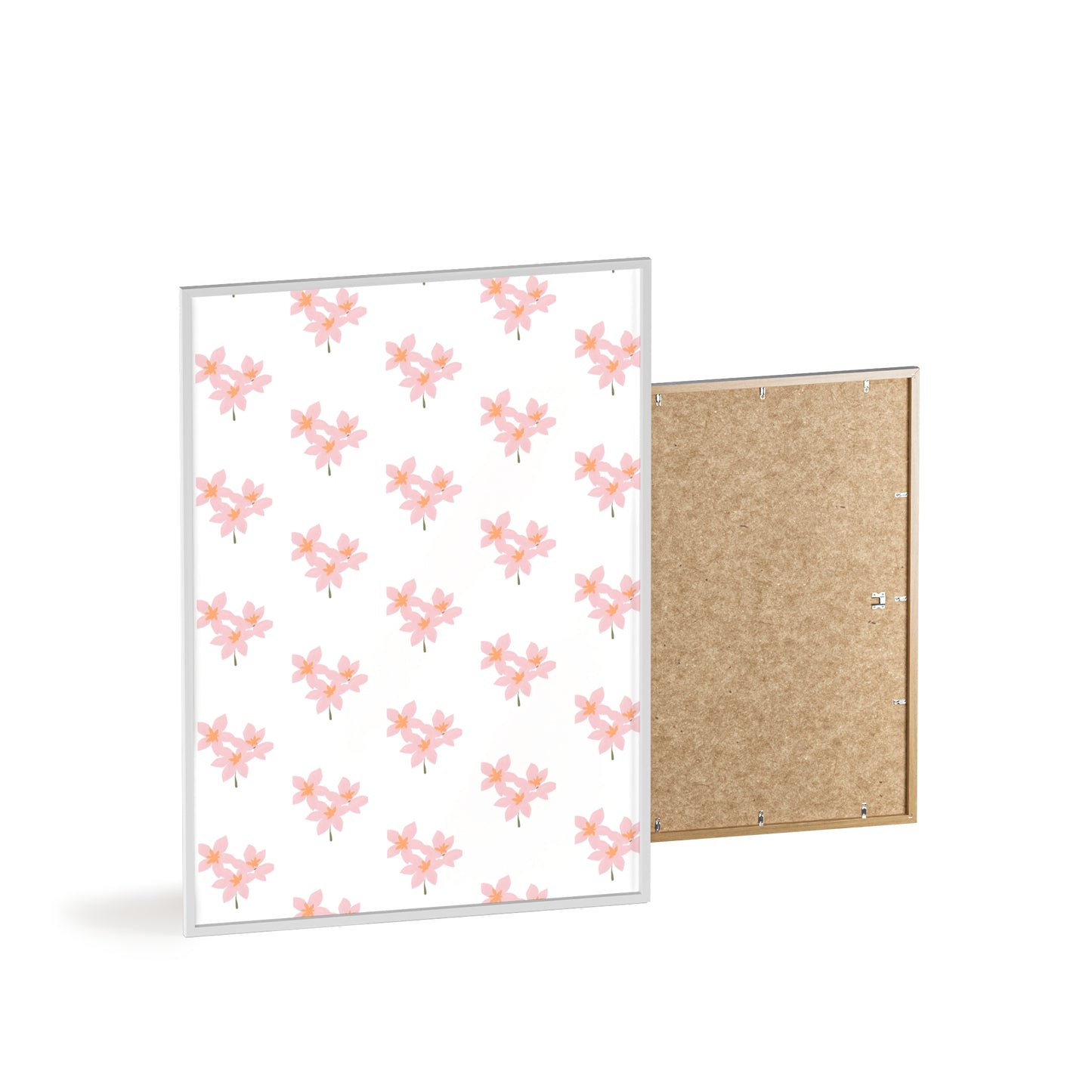 Floral Pink Blossom Poster (Framed) — Wooden Frame Wall Art
