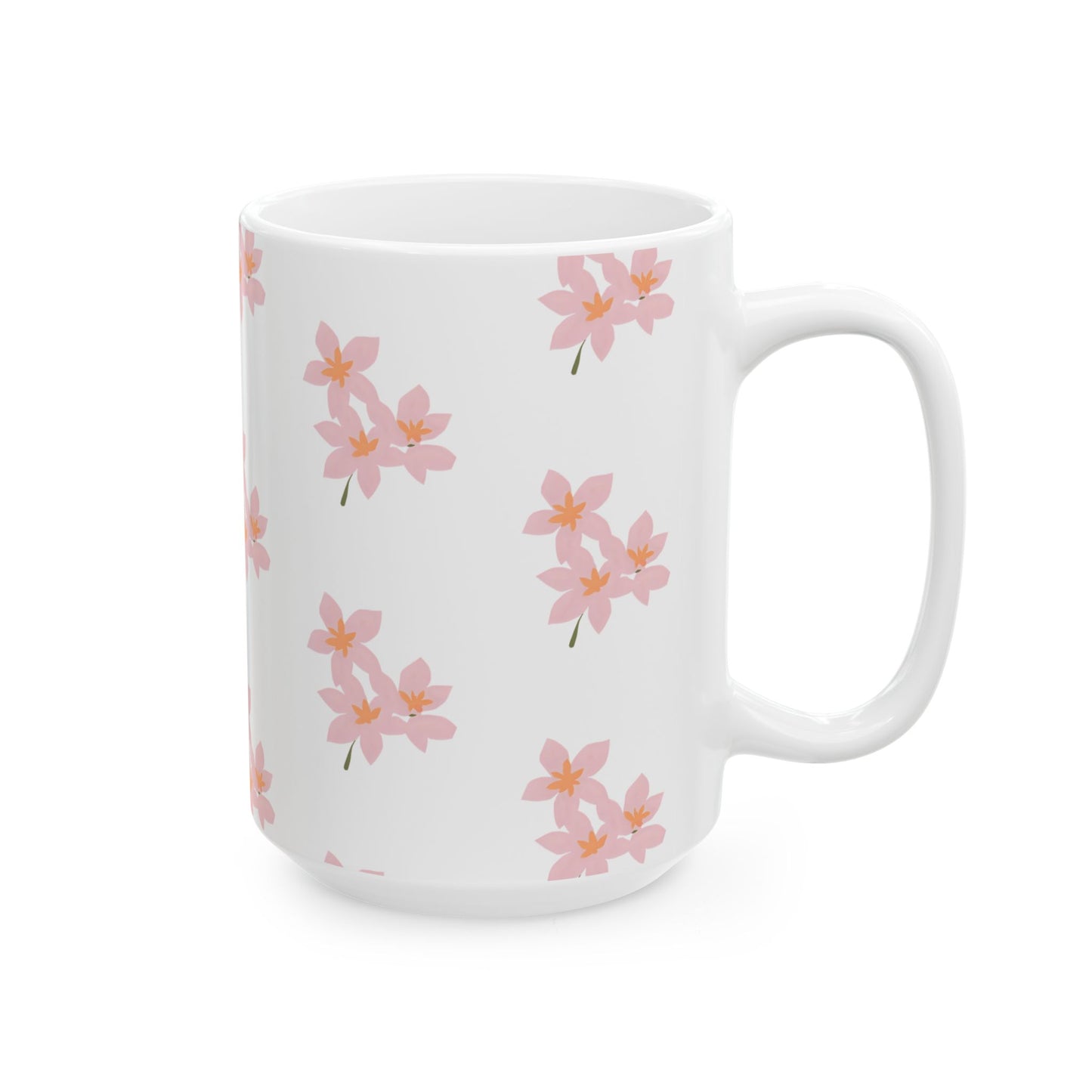 Pink Blossom Ceramic Mug, (11oz, 15oz)