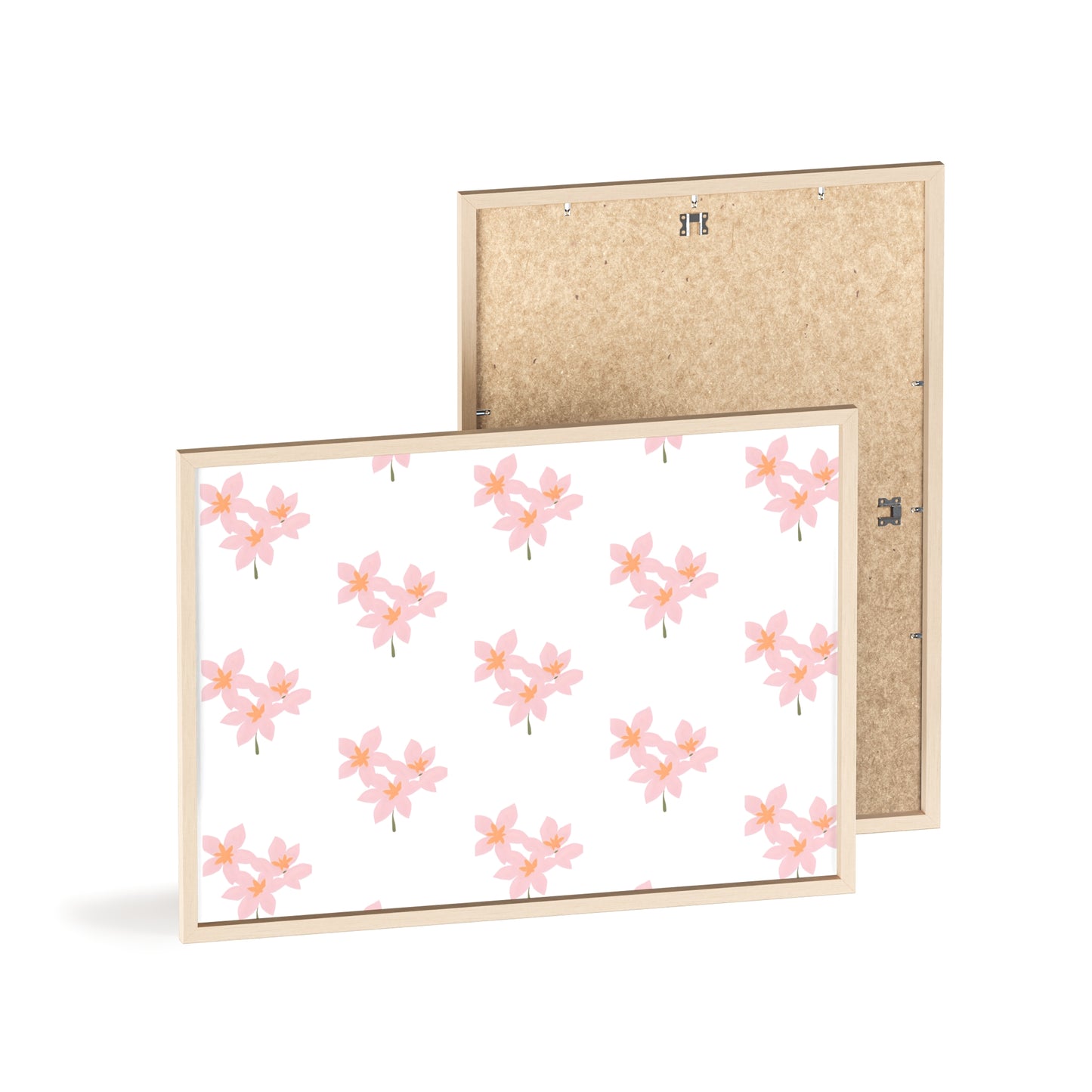 Floral Pink Blossom Poster (Framed) — Wooden Frame Wall Art