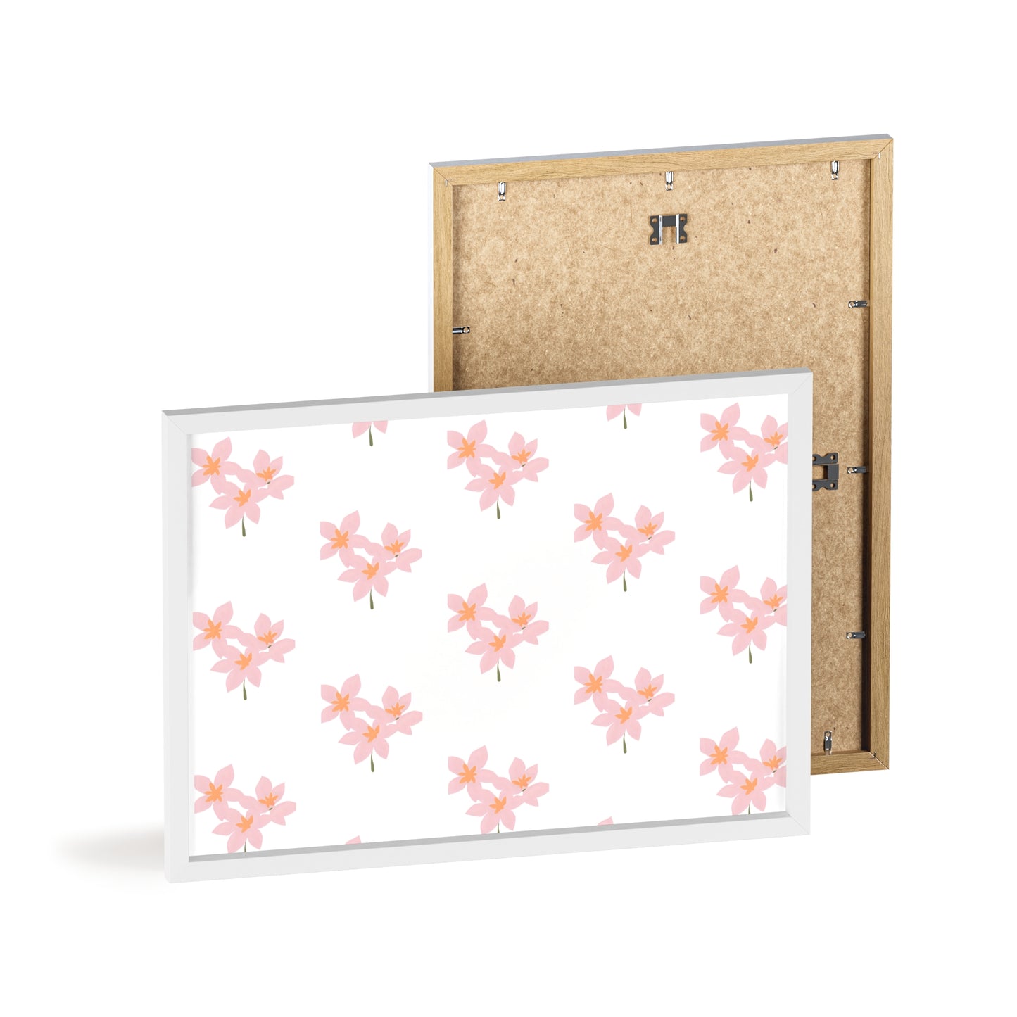 Floral Pink Blossom Poster (Framed) — Wooden Frame Wall Art