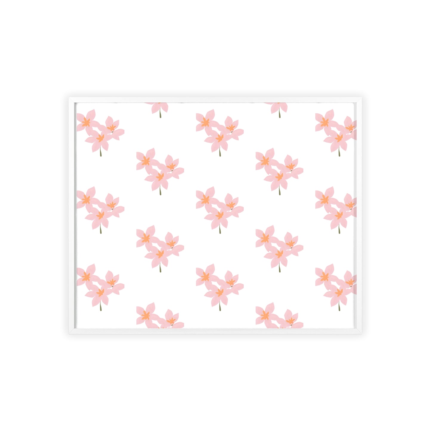 Floral Pink Blossom Poster (Framed) — Wooden Frame Wall Art