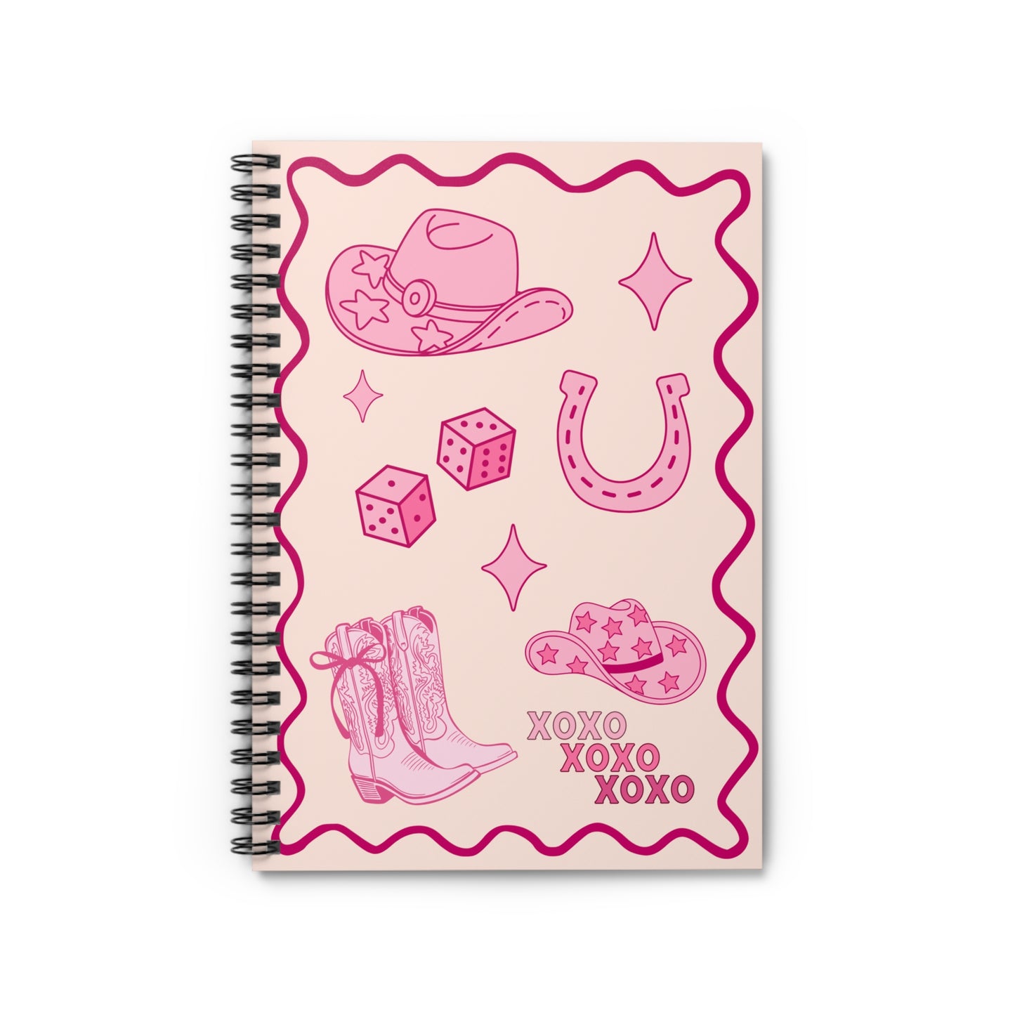 Cowgirl Love - Pink Western Valentine's Day Spiral Journal Notebook