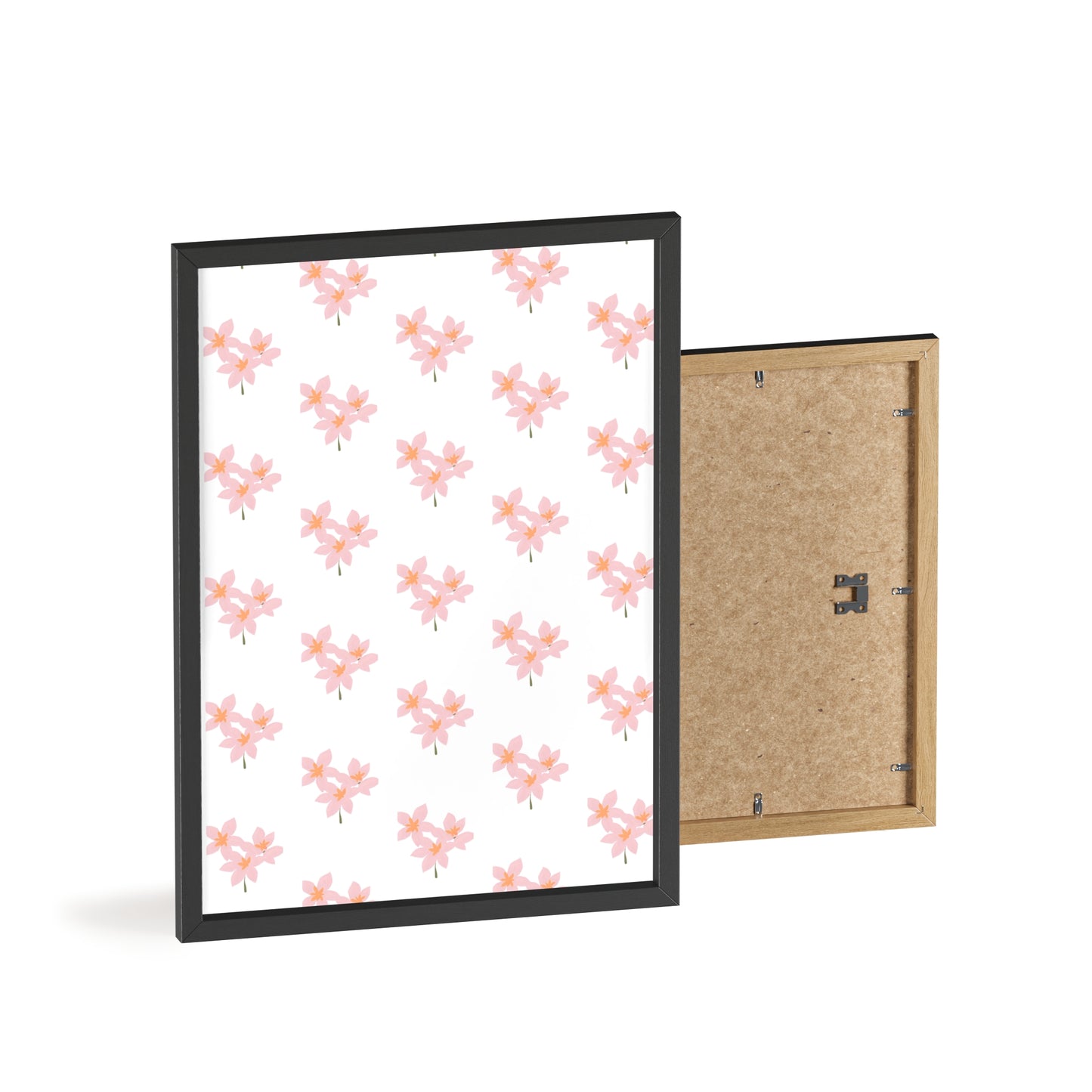 Floral Pink Blossom Poster (Framed) — Wooden Frame Wall Art